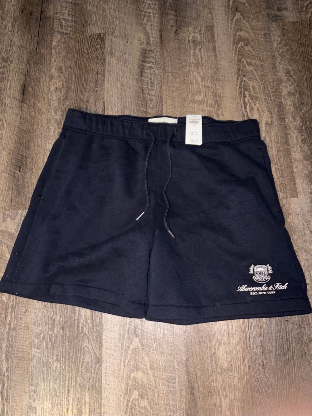 Abercrombie & Fitch Men's Dark Navy Athletic Drawstring Shorts